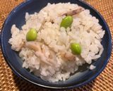 栄養満点💯レンコンと枝豆の松茸ご飯作り方5写真