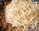 アスパラと挽き肉のデミグラスナポリタン🍝作り方7写真