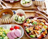 【なすとかぼちゃの焼きタコライス】作り方6写真