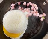 今日のチャーハン(ハム・レタス)作り方2写真