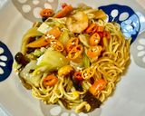 市販の焼きそばに！ちょい足し！青(橙)唐辛子作り方2写真