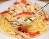 鶏肉とパプリカと新生姜の冷製パスタ作り方10写真