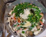 豆腐蟹かましめじの中華かき玉スープ作り方2写真