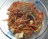 カット野菜で辛ソース焼きそば：個人用覚書作り方6写真