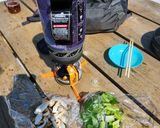 【山ご飯】小松菜としめじのアゴだしスープ作り方1写真