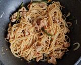 ＊余った炒め物で＊焼き肉パスタ🌞作り方3写真