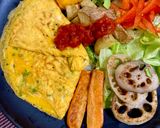 皮付きじゃがいもの揚げ焼き 生野菜、焼き野菜作り方5写真