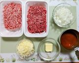簡単昼食!春キャベツ捏ねないハンバーグ丼作り方1写真