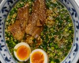 豚焼肉とネギニラの醤油ラーメン作り方4写真