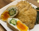 めんつゆで簡単！お月見卵と星のオクラ☆巾着煮作り方5写真