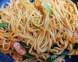 簡単昼食今夜の夕飯新玉葱小松菜ナポリタン作り方12写真