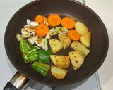 冷蔵庫すっきり！焼き野菜の肉みそがけ作り方2写真