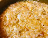 鍋の〆●キムチ鍋からの玉子雑炊作り方1写真