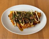 キャベツと油揚げのお好み焼き風オムレツ作り方5写真