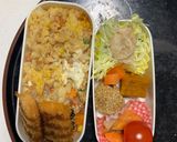 レンジ簡単中華風梅カルボ味炒飯弁当作り方16写真