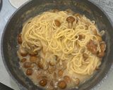 ワンパンで♪なめこのクリーミーパスタ作り方4写真