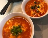 レタス使い切り！中華風トマたまスープ作り方13写真