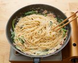 ほうれん草とたっぷり卵のカルボナーラ作り方6写真