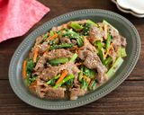貧血予防！牛肉と小松菜のオイスター味噌炒め作り方7写真