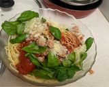 トマト、ツナ、玉ねぎ、バジルの冷製パスタ作り方4写真