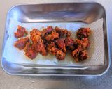 砂肝唐揚げピリ辛トマトソースチーズ焼き作り方11写真