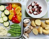 夏の夕飯！簡単タコとグリル夏野菜サラダ作り方2写真