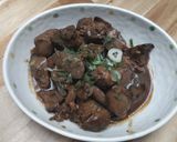 鶏の肝煮（味噌味）作り方2写真