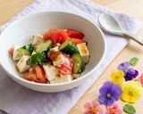 糖質制限　トマト豆腐サラダ🥗　夏バテ予防作り方1写真