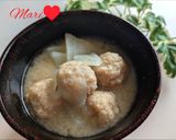 大根と鶏肉団子の味噌汁作り方4写真