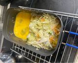キャンプ飯！カット野菜で簡単とん平焼き！作り方4写真