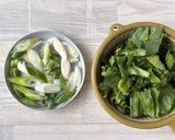 レタスの外葉♪鶏ささみとニンニク生姜の青菜炒め作り方2写真
