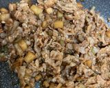 肉みそ（ねぎ、たけのこ）のレタス巻き作り方5写真