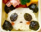 お弁当おにぎり☆パンダさん弁当作り方4写真