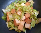 ワンパン今日の夕飯簡単春キャベツ厚揚中華炒め節約作り方7写真
