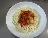 もずく酢キムチの旨辛ぶっかけうどん作り方2写真