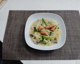 菜の花のワンパンスープパスタ作り方4写真