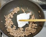 小松菜と豚ひき肉のそぼろ弁当作り方2写真