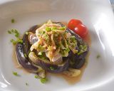 レンジで ! なすと鶏むね肉の香味だれ♪作り方4写真