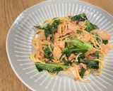 えびとレタスのイカの塩辛パスタ作り方8写真