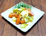 春キャベツとウインナーのだし炒め作り方4写真