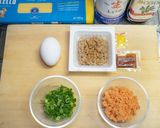 鮭フレークと納豆のパスタ作り方1写真