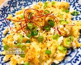 春菊たっぷり炒り卵｜余ったスープ粉で簡単🦊道の駅作り方6写真
