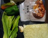 福神漬け辛子鱈子ピーマンの焼きそば作り方1写真