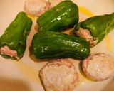 丸ごとピーマンの肉詰め。トマト煮込み作り方3写真