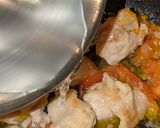 簡単具沢山・鶏肩肉のカルボナーラ風パスタ作り方4写真