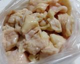 鶏皮ニラ玉炒め作り方1写真