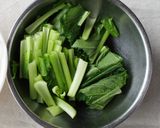 小松菜と豚こま肉のピリ辛オイスター炒め作り方1写真