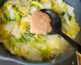 白菜と鶏ひき肉のピリ辛あんかけ作り方2写真