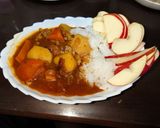 カレーのトッピングにスライスりんごの提案作り方2写真