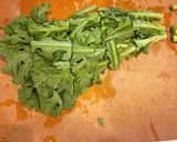 春菊とマッシュルームのサラダ作り方1写真